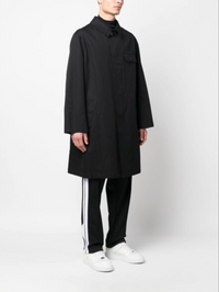Palm Angels Lightweight Logo Overcoat 'Black/White' Size 52