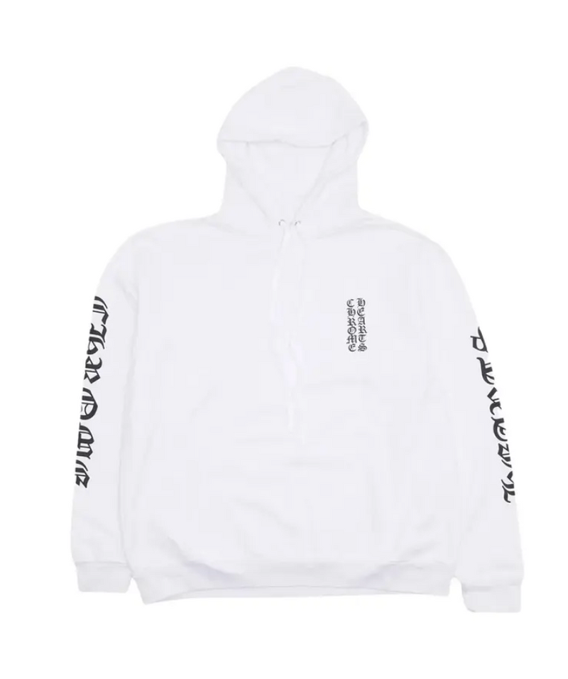 Chrome Hearts Vertical Logo Hoodie White Size XXL