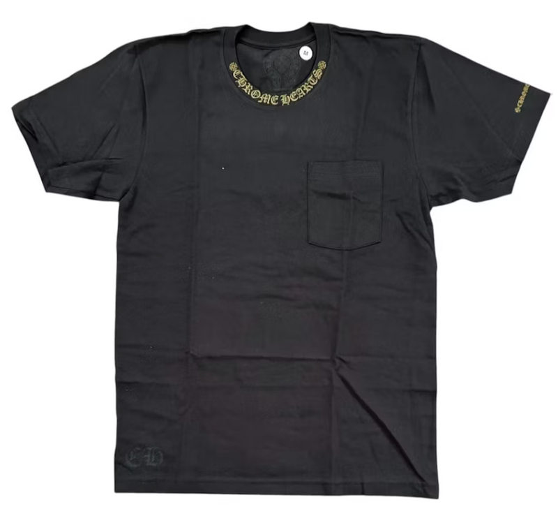 Chrome Hearts Short Sleeve Pocket Crew T-shirt Black/Army Green Size XL