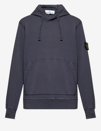 Stone Island Cotton Fleece Regular Fit Hooded Sweatshirt in Ink Blue