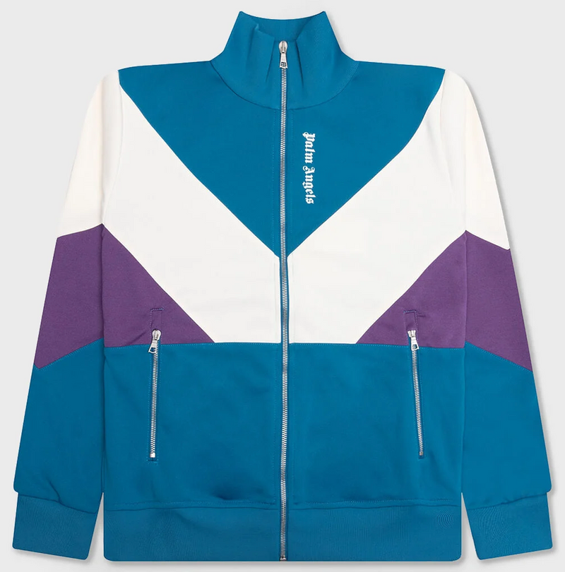 Palm Angels V Colorblock Jacket Cobalt Blue/Off White