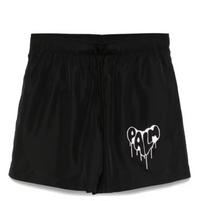 Palm Angels Men's Dripping Logo Swimshorts 'Black/White'