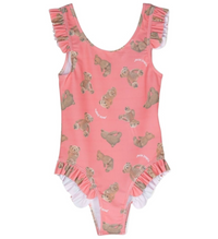 Palm Angels AOP PA Bears Beach One Piece 'Coral/Brown'