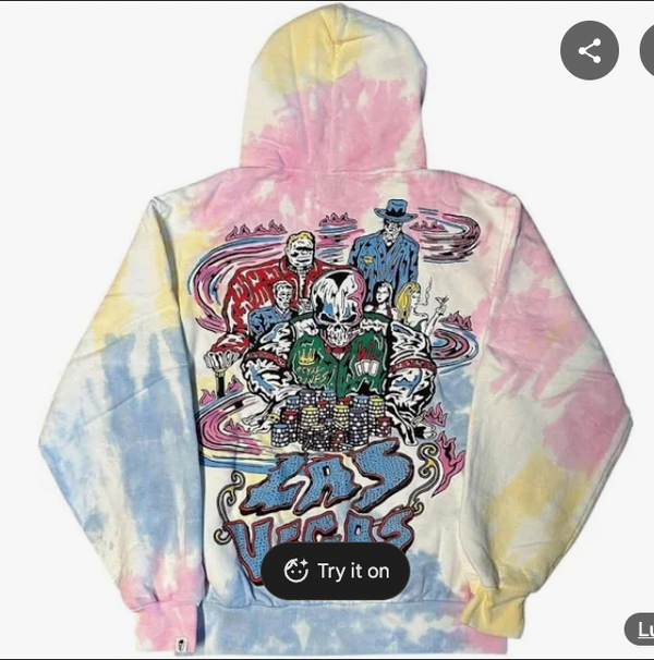 NEW Warren Lotas Las Vegas 'All In' Tie Dye Pullover Hoodie SM
