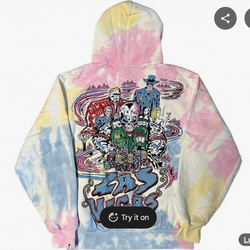 NEW Warren Lotas Las Vegas 'All In' Tie Dye Pullover Hoodie SM