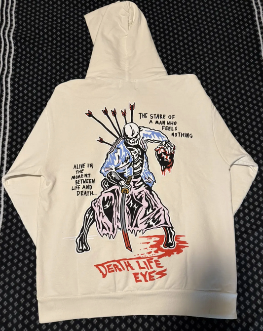 NEW Warren Lotas 'Man Who Feels Nothing' Alt Cream Pullover Hoodie SM