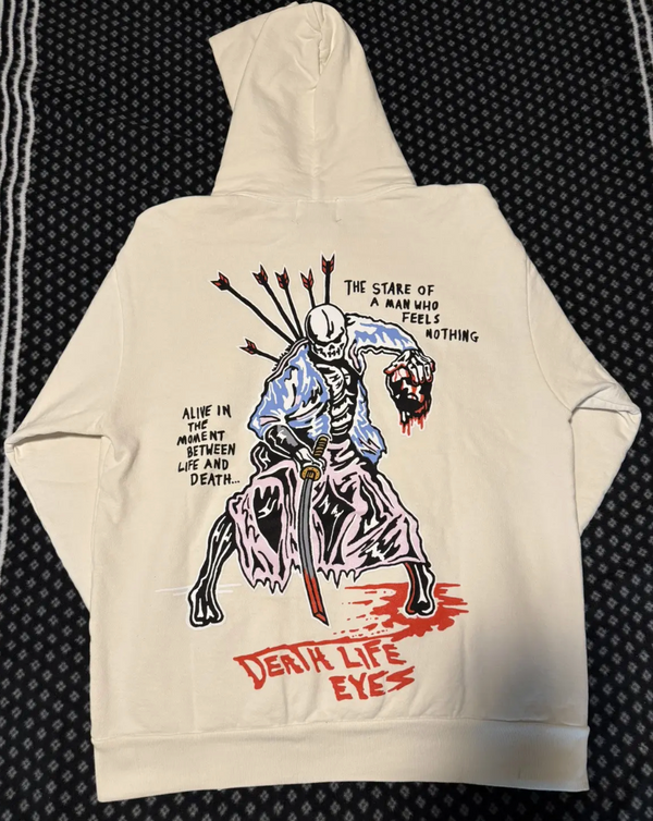 NEW Warren Lotas 'Man Who Feels Nothing' Alt Cream Pullover Hoodie SM