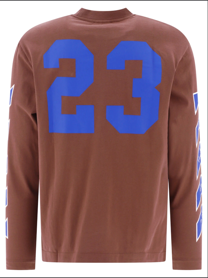 Off-White Exclusive Varsity Skate 23 Logo Brown Longsleeve Shirt MD