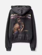 Off-White Digit Bacchus Double String Pullover Hoodie Faded Black MD
