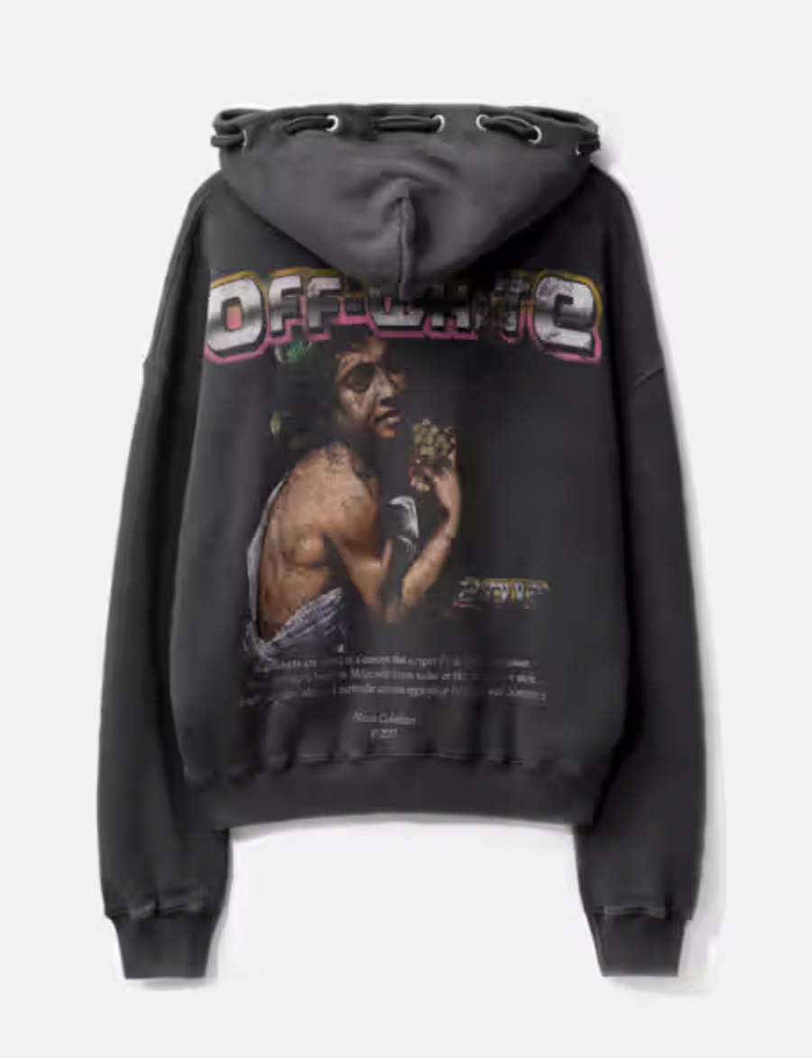 Off-White Digit Bacchus Double String Pullover Hoodie Faded Black MD