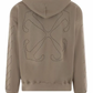 OFF-WHITE Beige Embroided Logo Pullover Hooded Sweatshirt LG