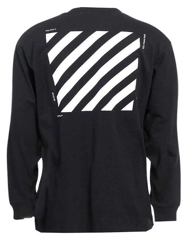 OFF-WHITE Diagonal Square Pocket Skate L/S Black & White Shirt MD