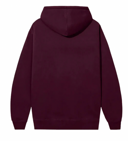 Anti-Social Social Club Cut Off Logo Hoodie Burgundy XL