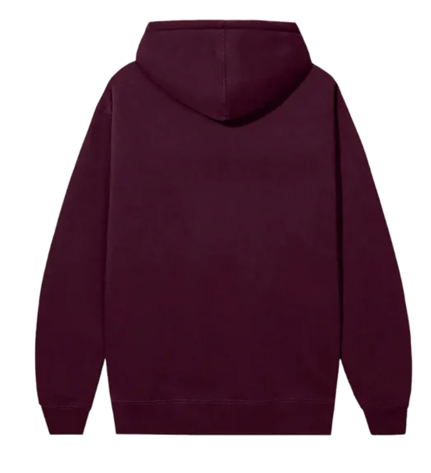 Anti-Social Social Club Cut Off Logo Hoodie Burgundy LG