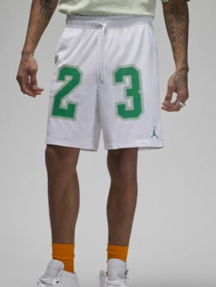 Brand New Air Jordan Essentials Graphic Mesh Shorts 23 'White Green' XS
