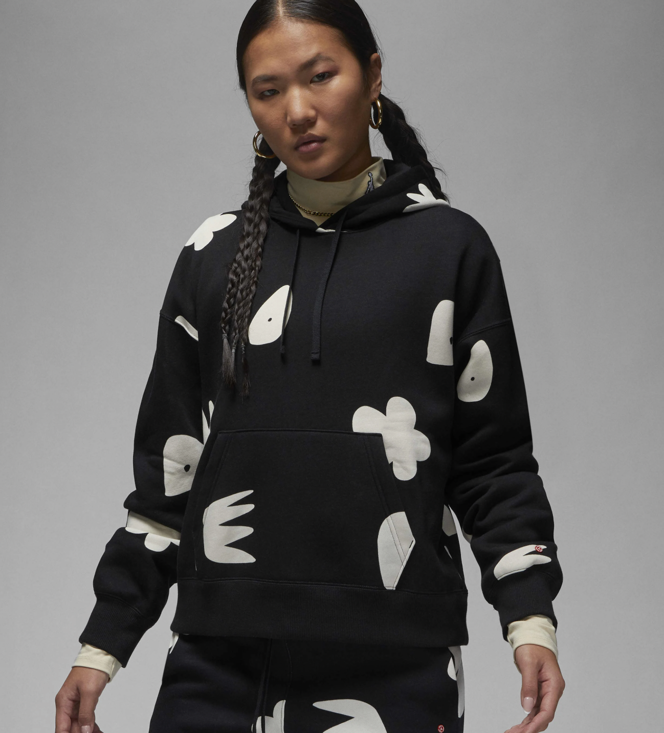 Brand New Air Jordan Artist Series By Mia Lee Women's Fleece Pullover Hoodie LG