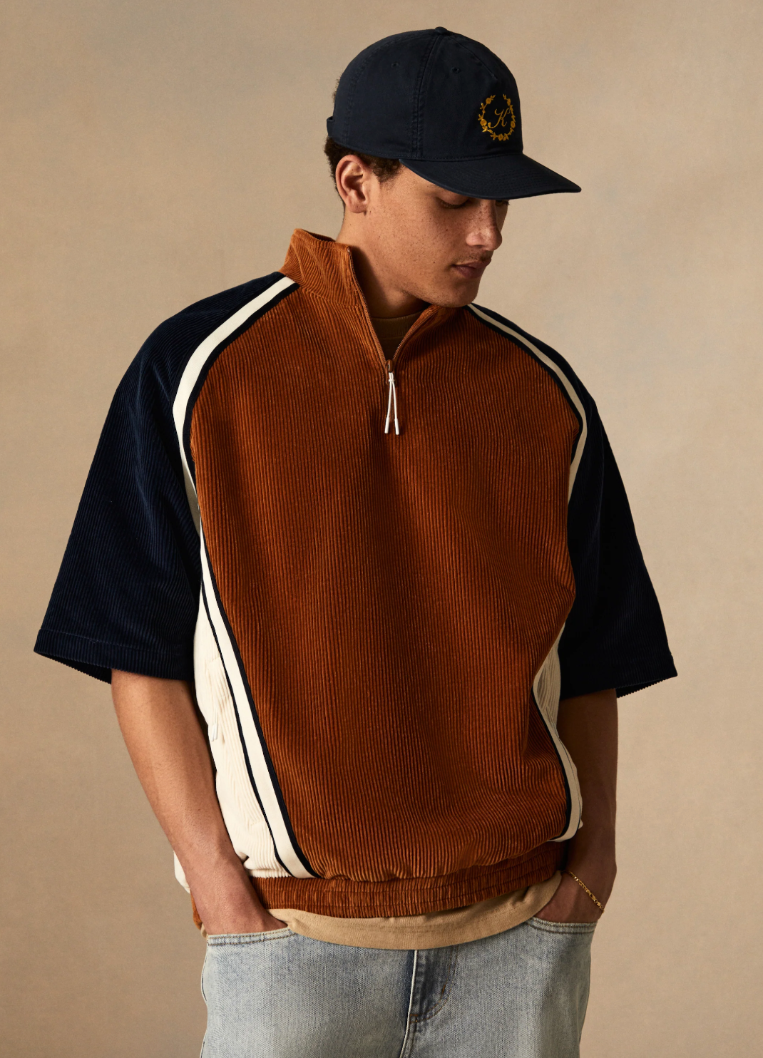 KITH Men's S/S Liden Retro Quarter Zip - Sanguine - Size Large BRAND NEW