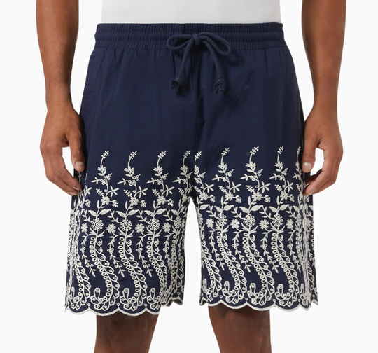 KITH Men's Floral Eyelet Lewis Short - Gulf - Size Medium