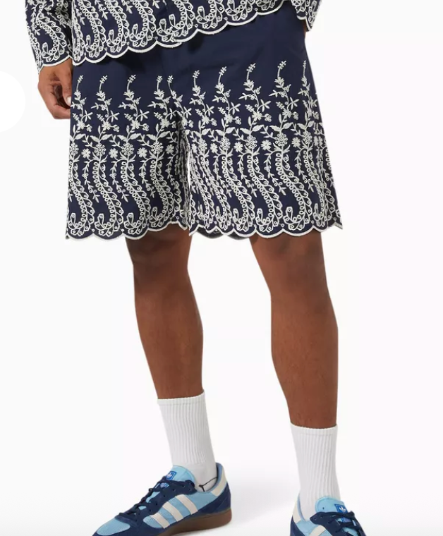 KITH Men's Floral Eyelet Lewis Short - Gulf - Size Small BRAND NEW