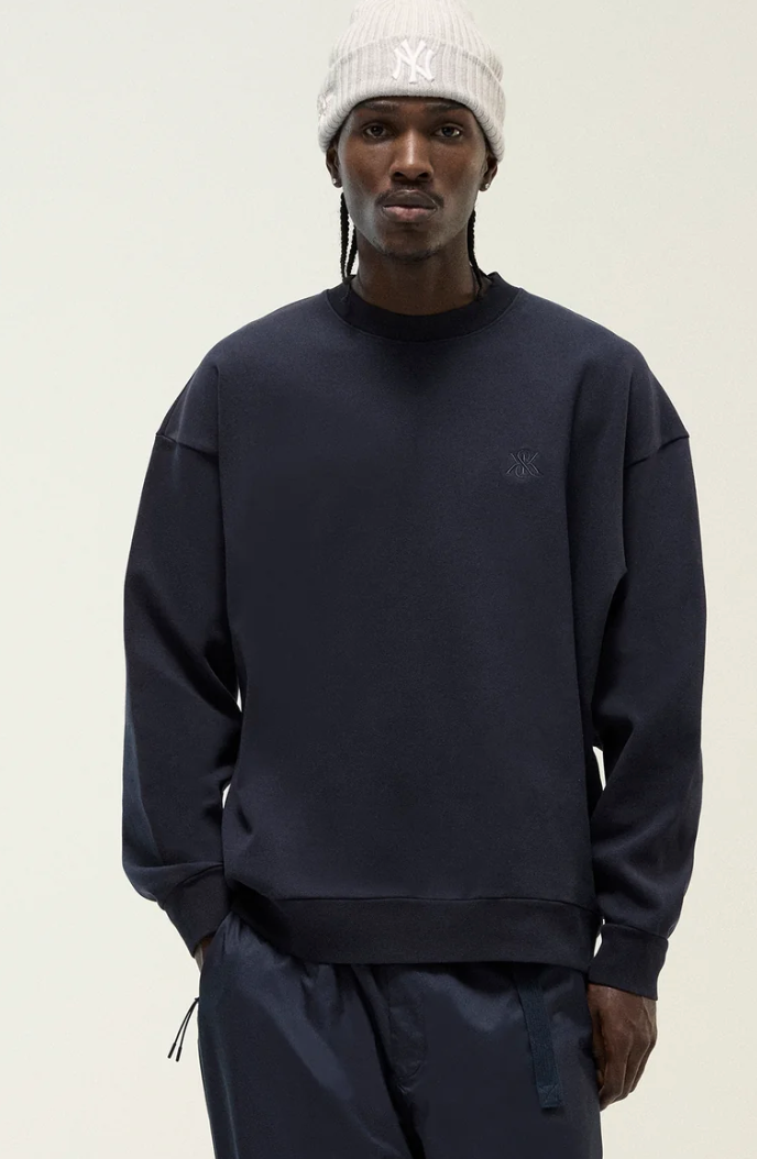 KITH Men's Compact Knit Nelson Crewneck Sweater - Captain - Size Medium