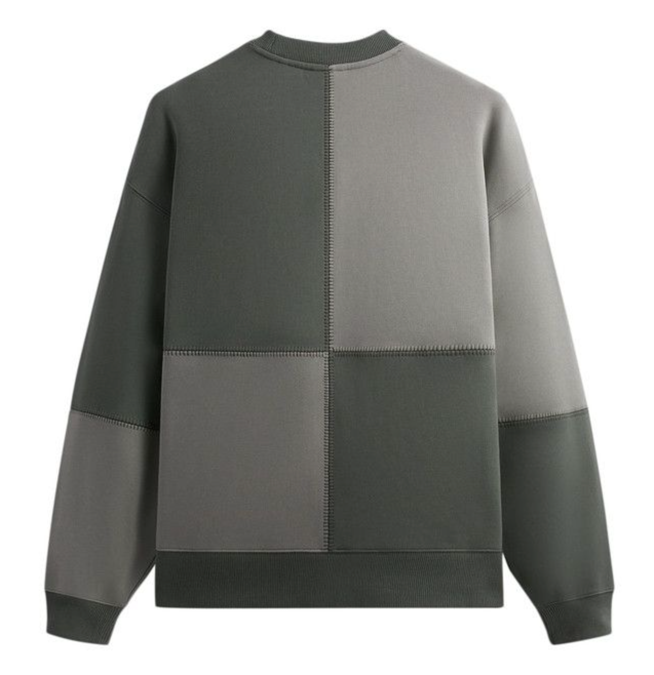 KITH Men's Multi-Panelled Nelson Crewneck - Grey/Green - Size Medium