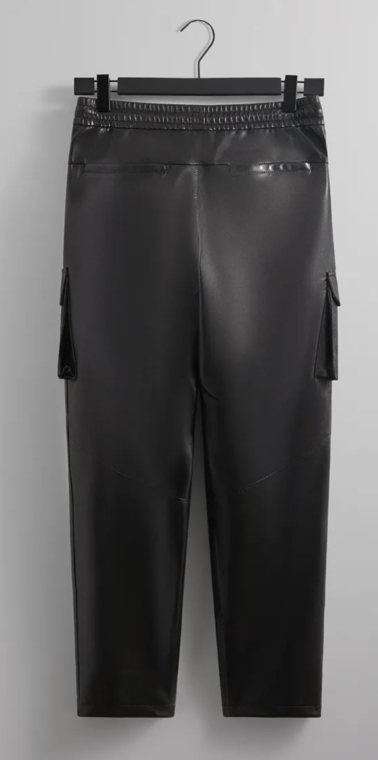 KITH Men's Leather Sennet II Black Cargo Pants - Size XL