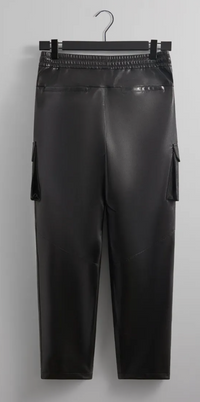 KITH Men's Leather Sennet II Black Cargo Pants - Size Medium
