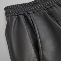 KITH Men's Leather Sennet II Black Cargo Pants - Size Medium