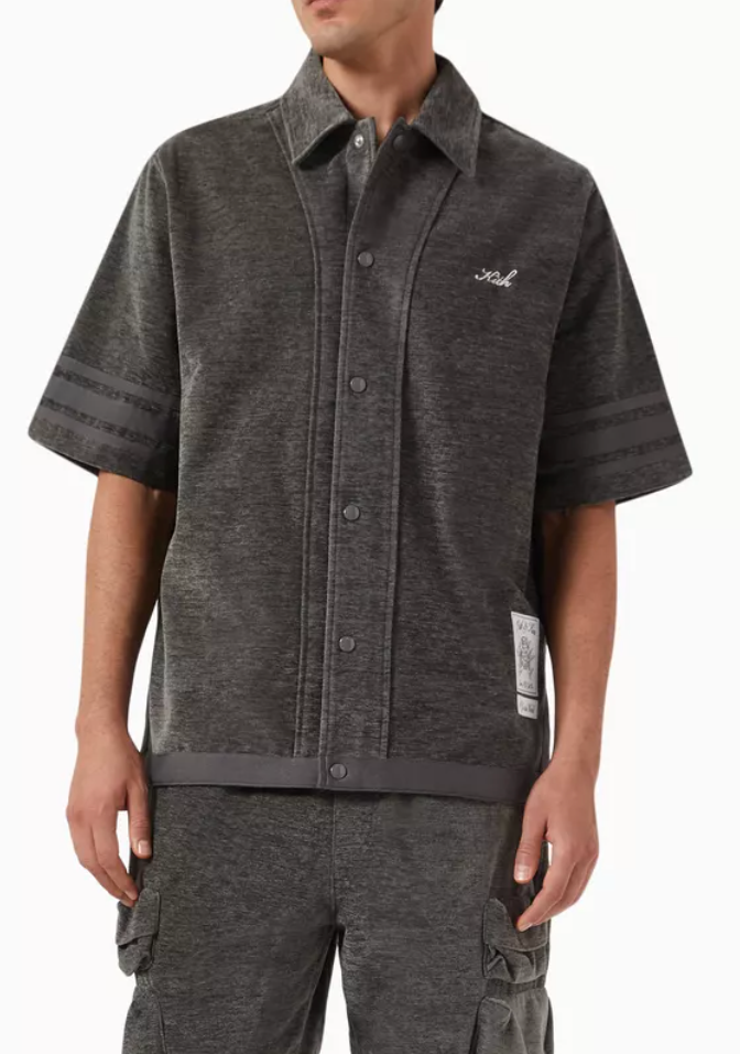 KITH Men's Chenille Woodpoint Shirt - Somber Grey - Size Large