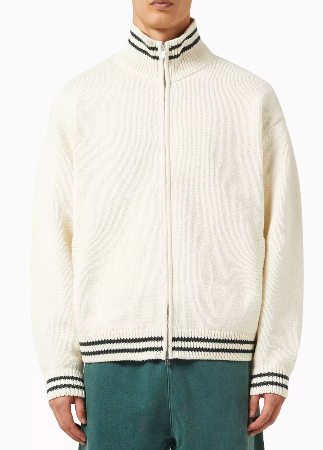 KITH Men's Wyona Full Zip Varsity Sweater - Beige - Size XL Brand New