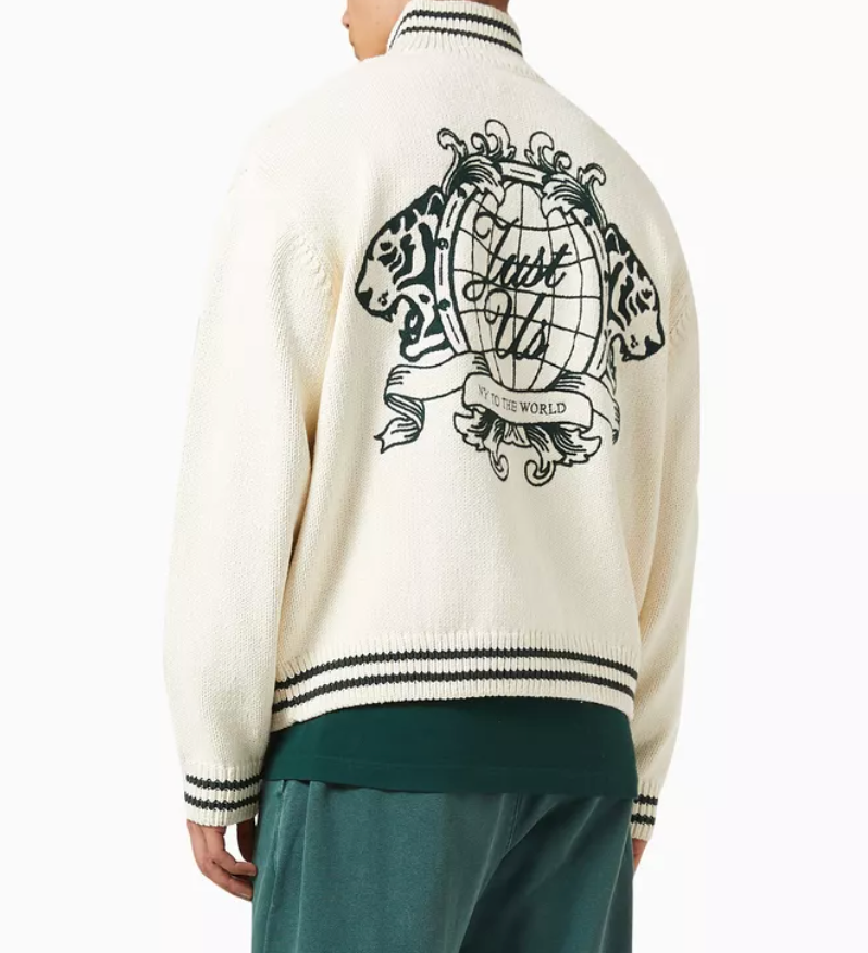 KITH Men's Wyona Full Zip Varsity Sweater - Beige - Size XL Brand New