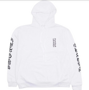 Chrome Hearts Vertical Logo Pullover Hoodie - White - Size Medium