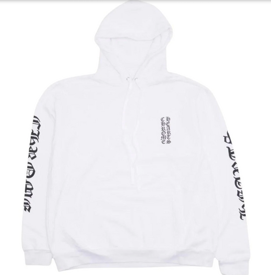 Chrome Hearts Vertical Logo Pullover Hoodie - White - Size XXL