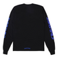 Chrome Hearts Blue Neck Logo Black L/S Shirt - Size Small Men's
