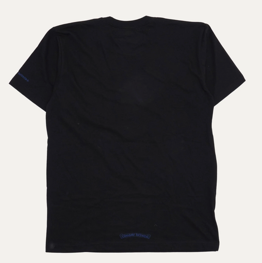 Chrome Hearts Blue Neck Logo Black S/S T-Shirt - Size Large