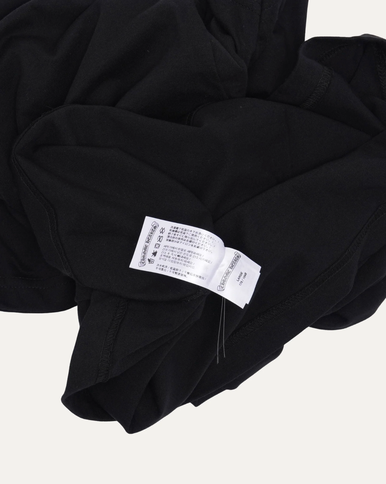 Chrome Hearts Blue Neck Logo Black S/S T-Shirt - Size Medium