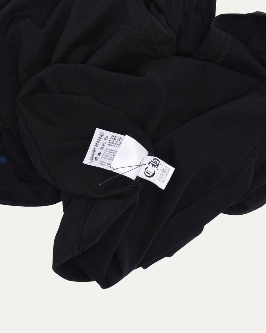 Chrome Hearts Blue Neck Logo Black S/S T-Shirt - Size Large