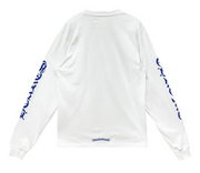 Chrome Hearts Blue Neck Logo White L/S Shirt - Size XXL Brand New