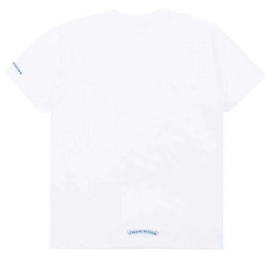Chrome Hearts Blue Neck Logo White S/S T-Shirt - Men's Large