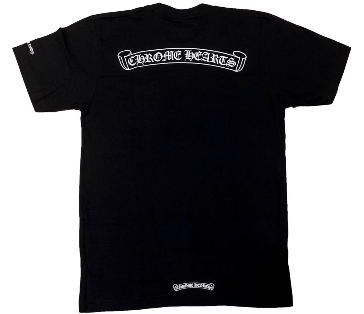 Chrome Hearts Black Scroll Logo Pocket S/S T-Shirt - Size XL