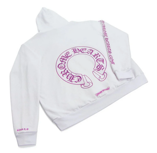 Chrome Hearts Purple Glitter Horseshoe Pullover Hoodie - Size Large