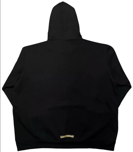 Chrome Hearts Authentic Black/Gold Glitter 1988 Pullover Hoodie - Size Large