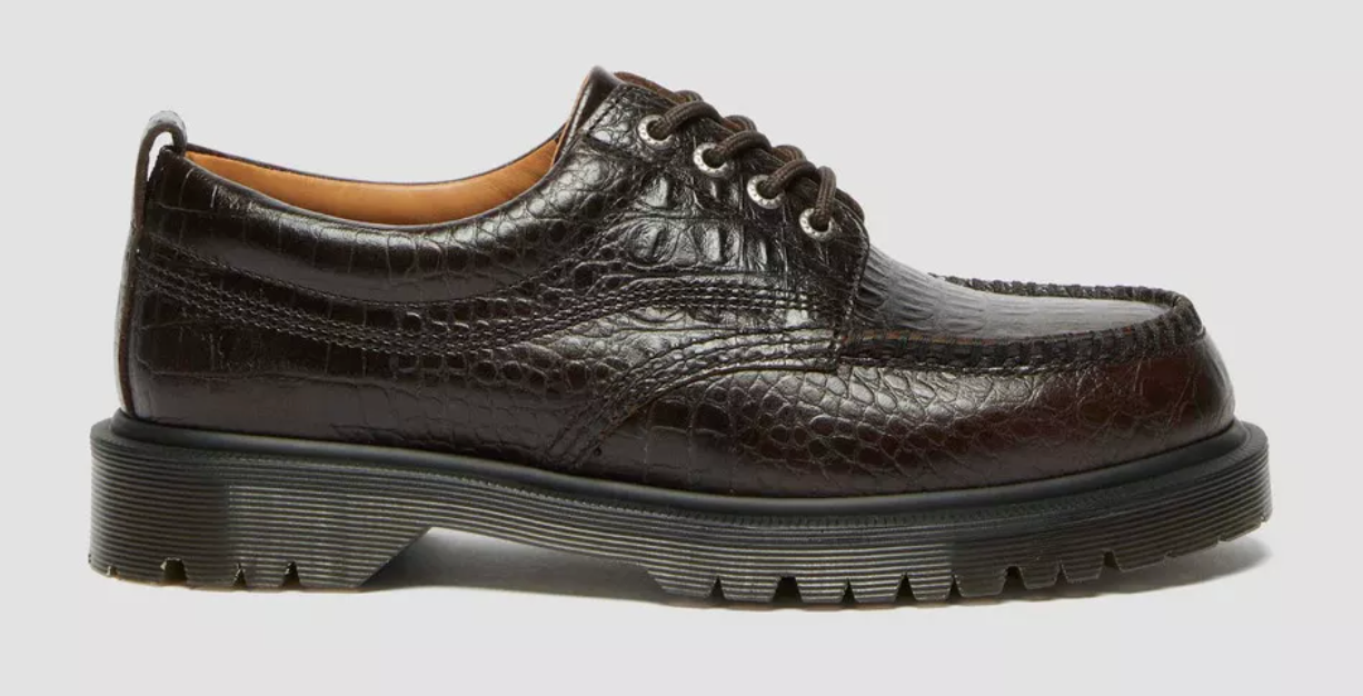 Dr. Marten's Lowell Brown Croc Moc Toe Shoes - Size 7M