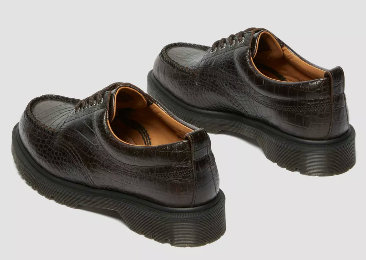 Dr. Marten's Lowell Brown Croc Moc Toe Shoes - Size 7M