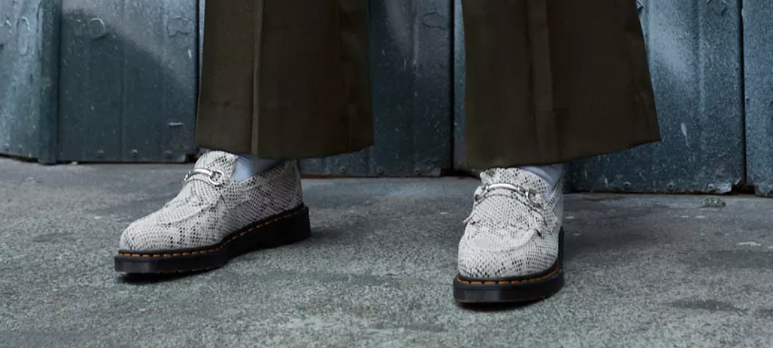 Dr. Marten's Adrian Snaffle Python Sand/Black Suede - Size 8M