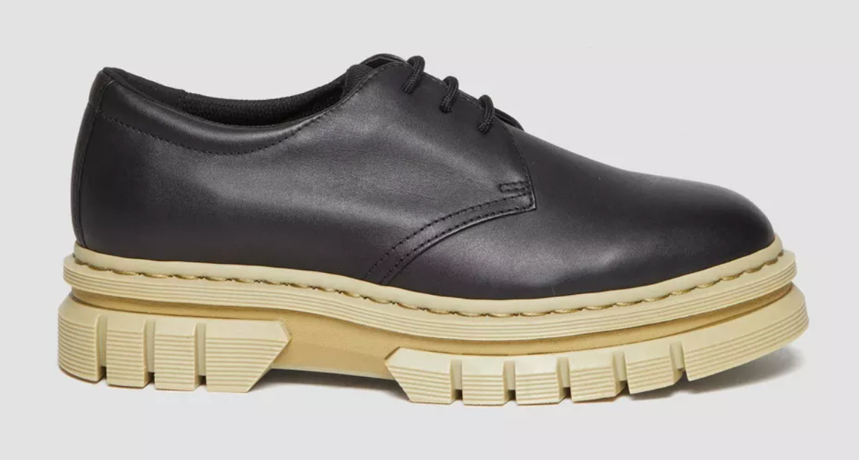 Dr. Marten's Rikard Contrast Sole Black Leather Platform Shoes - Size 8M