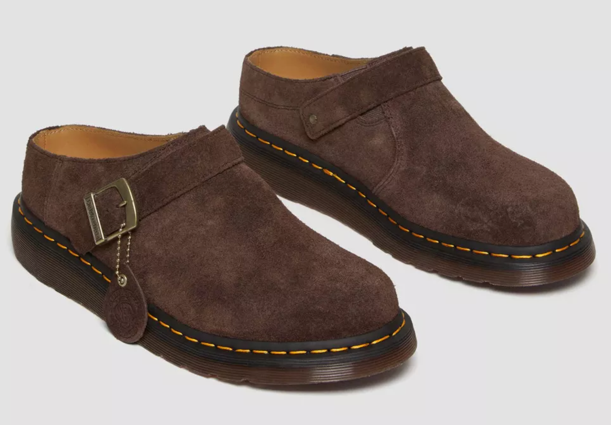 Dr. Marten's Isham 'Desert Oasis' Suede Mule Dark Brown Shoes - Size 12M