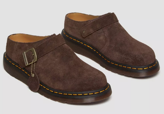 Dr. Marten's Isham 'Desert Oasis' Suede Mule Dark Brown Shoes - Size 10M