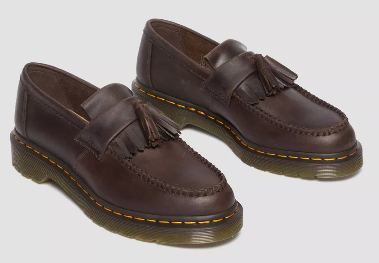 Dr. Marten's Adrian Crazy Horse Leather Brown Tassle Loafers - Size 6M