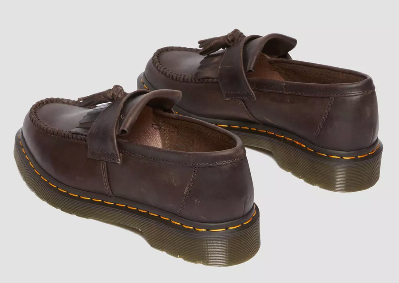Dr. Marten's Adrian Crazy Horse Leather Brown Tassle Loafers - Size 6M